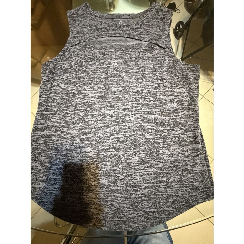 Juicy Couture knit striped tunic womens XL keyhole Gray Black stretch